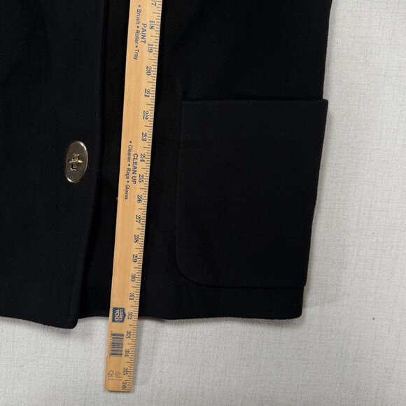 Vintage Anne Klein II Wool Coat Black Button Front Mid Length Chest Size 46" - Picture 10 of 13